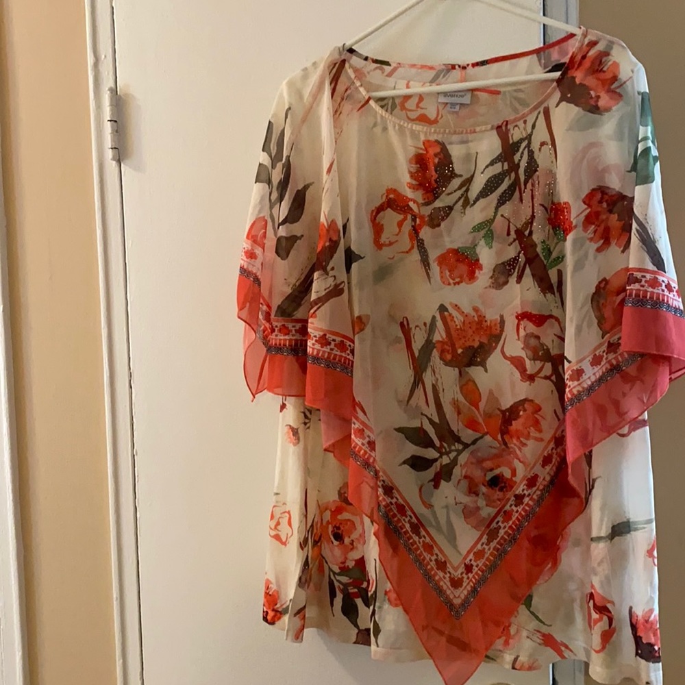 Pink flowered dual layered shirt